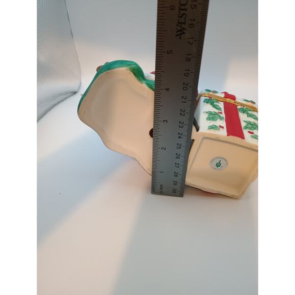 Partylite Santa Claus Bag Of Toys Present Candle Holder-Trinket Box Ceramic - Picture 11 of 11